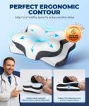 Osteo Sustained Cervical Health Neck Pillow, Contour Zoned Design Ergonomic Pillow for Pain Relief, No-Temperature Affected Memory Foam Pillows, Cooling Pillow Support Side, Back, Stomach Sleeper
