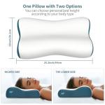 Cervical Neck Pillow for Pain Relief, Contour Memory Foam Pillows for Sleeping, Ergonomic Pillow Orthopedic Cooling Pillow Bed Pillow Neck Support for Side Back Stomach Sleepers