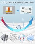 Cervical Neck Pillow for Pain Relief - Ergonomic Side Sleeper for Sleeping, Cooling Memory Foam Pillows for Neck Support, Contour Orthopedic Bed Pillow for Back Stomach Sleepers