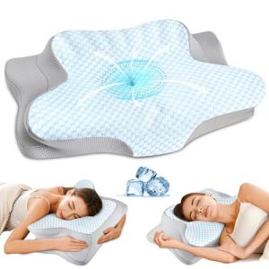 Cervical Pillow for Neck Pain Relief - Ergonomic Pillow for Sleeping Side Sleeper Pillow for Adults, Contour Neck Pillow Cooling Memory Foam Pillows, Orthopedic Bed Pillow for Back Stomach Sleepers