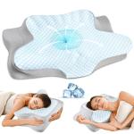 Cervical Pillow for Neck Pain Relief - Ergonomic Pillow for Sleeping Side Sleeper Pillow for Adults, Contour Neck Pillow Cooling Memory Foam Pillows, Orthopedic Bed Pillow for Back Stomach Sleepers