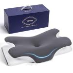 Vipfree Cervical Cooling Ergonomic Pillow, Adjustable Ergonomic Memory Foam, Cervical Support & Relieves Neck and Shoulder Pain, Orthopedic Pillow for All Sleep Positions