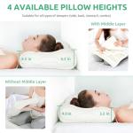 UTTU Cervical Pillow for Neck Strain Relief, Memory Foam Neck Pillow for Sleeping, Adjustable Orthopedic Sandwich Pillow, Contour Cooling for Side Back Stomach Sleeper, Medium(23.6"×14"×5.2"/4.5")