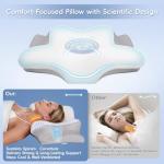 PAYHUIN Cervical Neck Pillow, Memory Foam Pillow for Pain Relief, 2 Height Adjustable Ergonomic Pillow with Breathable Ice Silk Cover, Contoured Neck Support Pillow for Side, Back and Stomach Sleepers