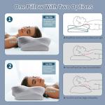 Cervical Neck Pillow for Sleeping - Ergonomic Side Sleeper Pillow for Pain Relief, Contour Cervical Pillow for Neck Support, Orthopedic Memory Foam Pillows Bed Pillow for Side Back Stomach Sleeper