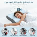 Cervical Neck Pillow, Contour Memory Foam Pillows for Neck Pain Relief, Ergonomic Pillow for Sleeping, Orthopedic Bed Pillow Neck Support Pillow for Side Back Stomach Sleepers with Cooling Pillowcase