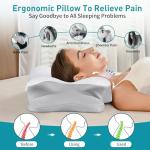 Cervical Neck Pillow for Pain Relief - Ergonomic Side Sleeper Pillow for Neck Support, Contour Pillow for Bed Sleeping, Cooling Memory Foam Pillows Orthopedic Pillow for Back Stomach Sleepers