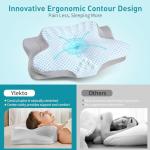 Cervical Pillow for Neck Pain Relief - Ergonomic Pillow for Sleeping Side Sleeper Pillow for Adults, Contour Neck Pillow Cooling Memory Foam Pillows, Orthopedic Bed Pillow for Back Stomach Sleepers
