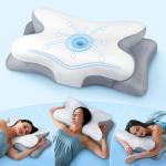 Effective Pain Relief Cervical Neck Pillow for Sleeping, Ergonomic Cooling Side Sleeper Pillow for Neck Support, Odorless Orthopedic Contour Memory Foam Pillows, Bed Pillow for Stomach Back Sleeper