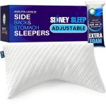 Sidney Sleep Adjustable Curved Contour Fill Pillow – Queen Size – for Side and Back Sleepers – Neck & Shoulder Comfort Support – Extra Fill Included (White)