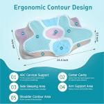 Cervical Pillow for Neck Pain Relief - Ergonomic Pillow for Sleeping Side Sleeper Pillow for Adults, Contour Neck Pillow Cooling Memory Foam Pillows, Orthopedic Bed Pillow for Back Stomach Sleepers
