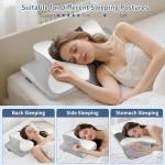 Cervical Neck Pillow for Pain Relief - Ergonomic Side Sleeper Pillow for Neck Support, Cooling Cervical Pillow for Sleeping, Contour Orthopedic Memory Foam Pillows for Back Stomach Sleepers