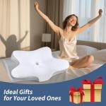 Cervical Neck Pillow for Sleeping - Ergonomic Side Sleeper Pillow for Pain Relief, Contour Cervical Pillow for Neck Support, Orthopedic Memory Foam Pillows Bed Pillow for Side Back Stomach Sleeper