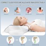 Cervical Neck Pillow for Pain Relief, Ergonomic Contour Pillow for Sleeping, 2 Heights Cooling Pillow for Neck and Shoulder Support, Memory Foam Orthopedic Pillow for Side Back Stomach Sleepers