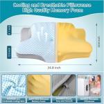 Cervical Pillow for Neck Pain Relief - Ergonomic Pillow for Sleeping Side Sleeper Pillow for Adults, Contour Neck Pillow Cooling Memory Foam Pillows, Orthopedic Bed Pillow for Back Stomach Sleepers