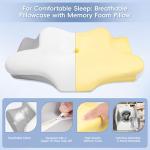 PAYHUIN Cervical Neck Pillow, Memory Foam Pillow for Pain Relief, 2 Height Adjustable Ergonomic Pillow with Breathable Ice Silk Cover, Contoured Neck Support Pillow for Side, Back and Stomach Sleepers