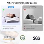 Vipfree Cervical Cooling Ergonomic Pillow, Adjustable Ergonomic Memory Foam, Cervical Support & Relieves Neck and Shoulder Pain, Orthopedic Pillow for All Sleep Positions