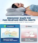 Effective Pain Relief Cervical Neck Pillow for Sleeping, Ergonomic Cooling Side Sleeper Pillow for Neck Support, Odorless Orthopedic Contour Memory Foam Pillows, Bed Pillow for Stomach Back Sleeper
