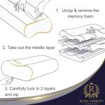 Royal Therapy Memory Foam Pillow, Queen Neck Pain Relief, Contour Cervical Pillow, for Neck and Shoulder Pain, Side, Back and Stomach Sleeper, 24x14x5 inches