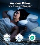 Osteo Enjoy Pain Relief Sleeping Cervical Neck Pillow, Ergonomic Contour Zoned Fits Side Sleeper, Non-Temperature Affected Memory Foam Pillows, Q-max Cooling Pillow Support Back Stomach Sleepers