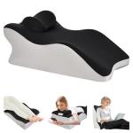 Aduken Reading Pillow for Bed,Adult Memory Foam Ergonomic Back Support Pillow for Bed Sitting Up Prone Pillow Face Down Sleep Wedge Pillow for Back Pain Relief