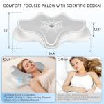 Cervical Neck Pillow for Pain Relief, Ergonomic Contour Pillow for Sleeping, 2 Heights Cooling Pillow for Neck and Shoulder Support, Memory Foam Orthopedic Pillow for Side Back Stomach Sleepers