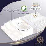 Royal Therapy Memory Foam Pillow, Queen Neck Pain Relief, Contour Cervical Pillow, for Neck and Shoulder Pain, Side, Back and Stomach Sleeper, 24x14x5 inches
