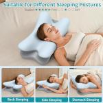 Cervical Neck Pillow for Pain Relief - Ergonomic Side Sleeper Pillow for Neck Support, Cooling Memory Foam Pillows for Sleeping, Contour Pillow Orthopedic Bed Pillow for Back Stomach Sleepers