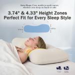 HighBeds Side Sleeper Pillow – Soft Ergonomic Cervical-Neck-Pillow for Neck Pain Relief, Ice Silk Zipperless Pillowcase, Eco Friendly and Durable Material (White)