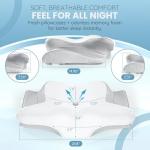 Ergonomic Cervical Neck Pillow for Pain Relief – Adjustable Contour Memory Foam | Shoulder & Neck Support Pillow | Side Back Stomach Sleepers | Cooling Odorless Breathable Pillowcase