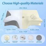 HOMCA Memory Foam Cervical Pillow, 2 in 1 Ergonomic Contour Orthopedic Pillow for Neck Pain, Contoured Support Pillows for Side Back Stomach Sleepers