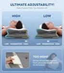 No More Aches Neck Pillow for Pain Relief, Adjustable Cervical Pillow for Neck Support with Armrest, Odorless Ergonomic Butterfly Memory Foam Pillows,Orthopedic Bed Pillow Side Back Stomach Sleeping