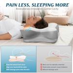 Cervical Neck Pillow - Cooling Pillow for Neck Pain Relief, Ergonomic Side Sleeper Pillow for Sleeping, Contour Orthopedic Memory Foam Pillows for Back & Stomach Sleepers with Pillowcase
