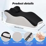 Aduken Reading Pillow for Bed,Adult Memory Foam Ergonomic Back Support Pillow for Bed Sitting Up Prone Pillow Face Down Sleep Wedge Pillow for Back Pain Relief