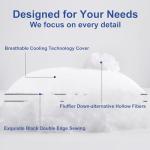 Premium Pillows Queen Size Set of 2, Fluffy and Supportive 7D Down Alternative Bed Pillows, Luxury Soft Hotel Quality Gusseted Pillow for Side Back Stomach Sleepers, Relief Neck Head and Shoulder Pain