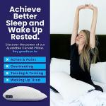 Sidney Sleep Adjustable Curved Contour Fill Pillow – Queen Size – for Side and Back Sleepers – Neck & Shoulder Comfort Support – Extra Fill Included (White)