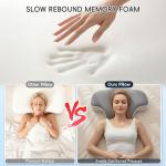 Cervical Neck Pillow for Pain Relief, Ergonomic Contour Pillow for Sleeping, 2 Heights Cooling Pillow for Neck and Shoulder Support, Memory Foam Orthopedic Pillow for Side Back Stomach Sleepers