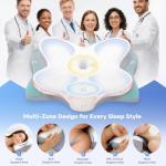 Breathable Cervical Neck Pillow with Odorless Memory Foam, Contour Design for Ergonomic Support and Pain Relief, Adjustable for All Sleeping Styles.
