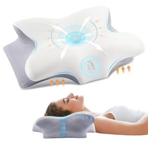 FAIORD Cervical Pillow for Neck and Shoulder, Ergonomic Contour Memory Foam Pillows for Sleeping with Washable Pillowcase, Cooling Neck Support Pillow for Side Back Stomach Sleeper