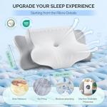 Cervical Pillow for Neck Pain Relief - Cooling Ergonomic Dual-Sided Orthopedic Neck Pillow with Ice Silk Pillowcase, Breathable Memory Foam Contour Pillow for Side, Back, Stomach Sleepers
