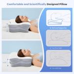 Breathable Cervical Neck Pillow with Odorless Memory Foam, Contour Design for Ergonomic Support and Pain Relief, Adjustable for All Sleeping Styles.