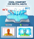 Effective Pain Relief Cervical Neck Pillow for Sleeping, Ergonomic Cooling Side Sleeper Pillow for Neck Support, Orthopedic Odorless Contour Memory Foam Pillows, Bed Pillow for Back Stomach Sleeper