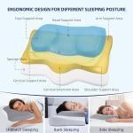 ABLEGRID Dual-Layer Memory Foam Cervical Neck Pillow,Contour Cooling Gel Support Pillow for Neck Shoulder Pain Relief,Ergonomic Orthopedic Adjustable Deep Sleep Bed Pillow for Side,Back,Stomach Sleep