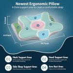 Cervical Neck Pillow - Ergonomic Side Sleeper Pillow for Pain Relief, Contour Cervical Pillow for Sleeping, Memory Foam Pillows for Neck Support, Orthopedic Bed Pillow for Back Stomach Sleepers