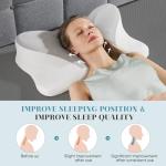 Sweetcrispy Cervical Pillow for Neck and Shoulder - 2 Pack Ergonomic Memory Foam Pillows, Contour Side Sleeper for Adults, Cooling Orthopedic Neck Support for Back Stomach Sleepers,Grey