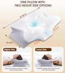 FAIORD Cervical Pillow for Neck and Shoulder, Ergonomic Contour Memory Foam Pillows for Sleeping with Washable Pillowcase, Cooling Neck Support Pillow for Side Back Stomach Sleeper