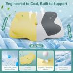 DONAMA Cervical Neck Pillow- Ergonomic Pillows for Pain Relief, Contour Memory Foam Pillow for Side/Back/Stomach Sleepers, CertiPUR-US Certified with Cooling Ice Silk Pillowcase