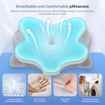 Breathable Cervical Neck Pillow with Odorless Memory Foam, Contour Design for Ergonomic Support and Pain Relief, Adjustable for All Sleeping Styles.