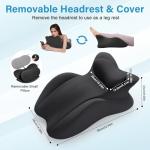 cjc Memory Foam Wedge Pillow for Adults, Multi-Position Support Bed Pillow with Removable Cover for Sleeping Sitting Up Prone Reading Back & Knee Support Leg Elevation (Black)