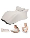 Adult Memory Foam Ergonomic Wedge Prone Pillow, Bed Pillow for Sitting Up, Back, Neck, and Leg Pain Relief, Anti Snoring, Ideal for Massage, Reading, Sleeping, with Removable Washable Cover, Grey